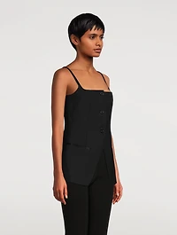 Sleeveless Blazer Top