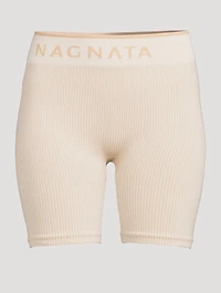 Ribbed High Waisted Biker Shorts