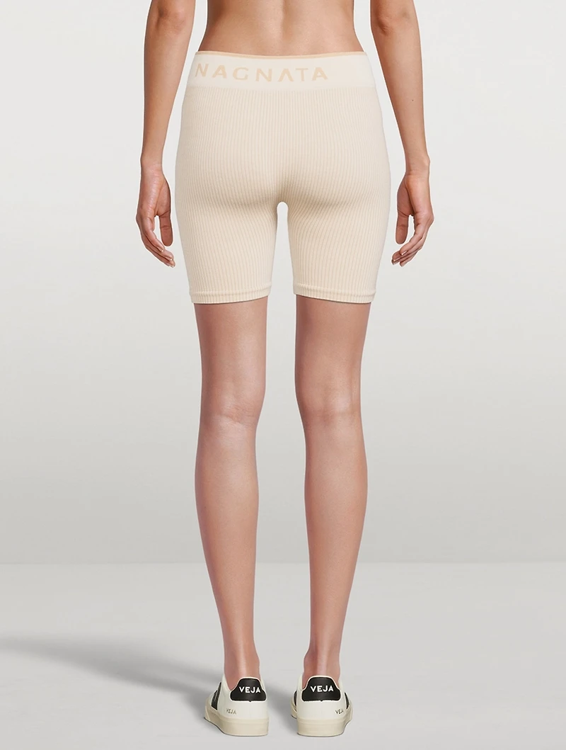 Ribbed High Waisted Biker Shorts