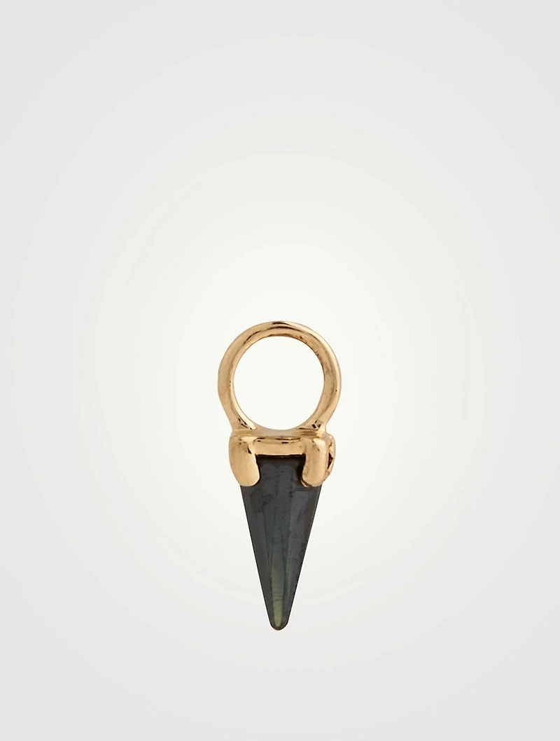 14K Gold Black Moissanite Spike Charm