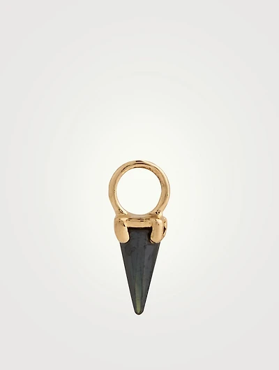 14K Gold Black Moissanite Spike Charm