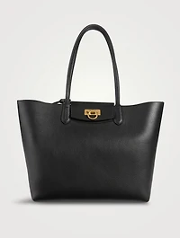 Gancini Leather Tote Bag