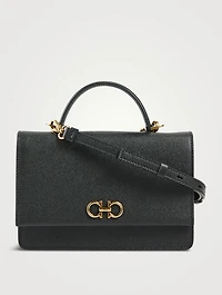 Mini Gancini Leather Top Handle Bag