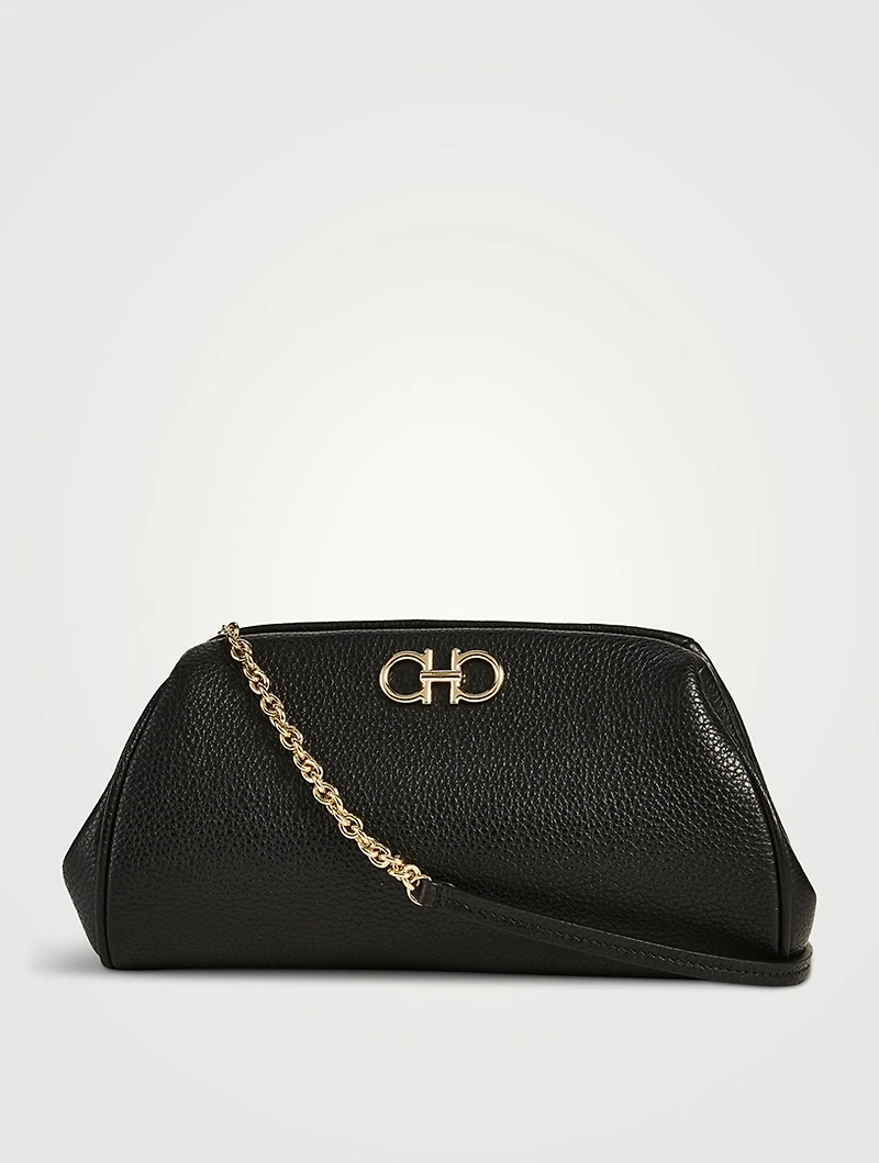 Mini Gancini Leather Clutch