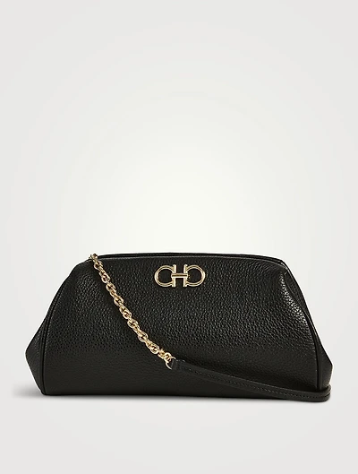 Mini Gancini Leather Clutch