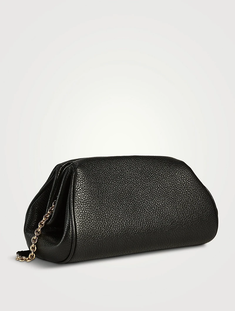 Mini Gancini Leather Clutch