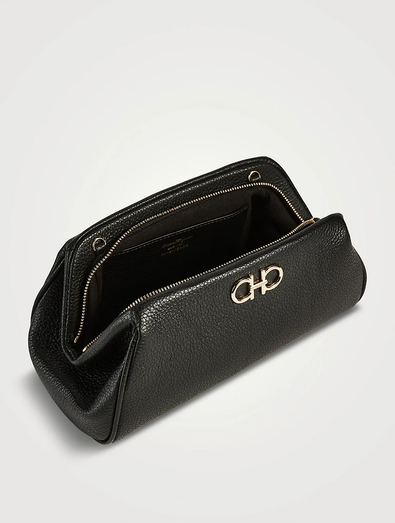 Mini Gancini Leather Clutch