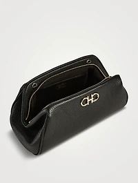 Mini Gancini Leather Clutch