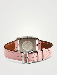 Cape Cod PM Leather Strap Watch With Diamonds And Sapphire