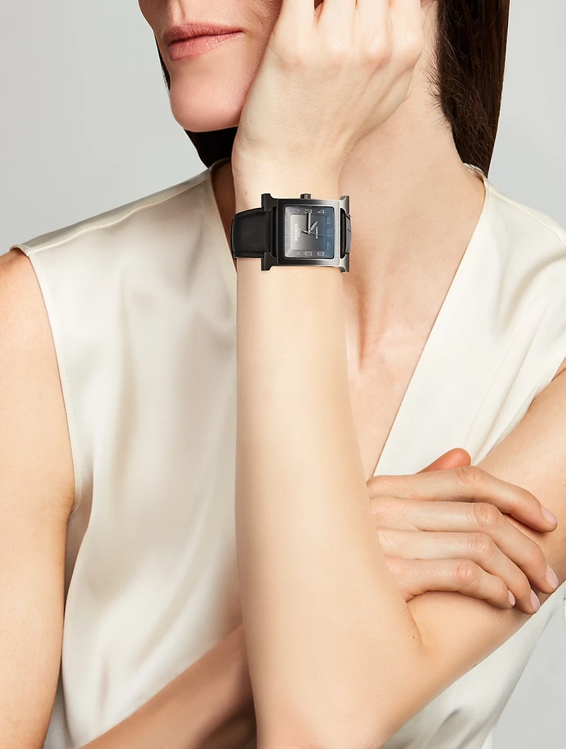 Heure H GM Leather Strap Watch