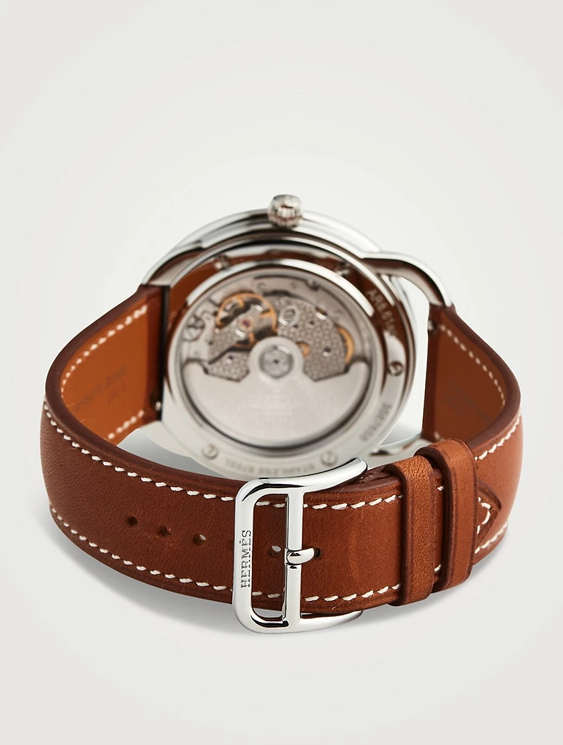 Arceau Leather Strap Watch, 40mm