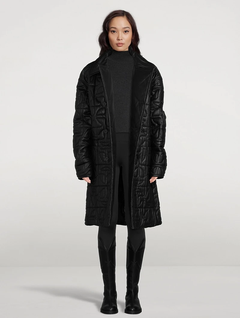 Moose Knuckles x Telfar Quilted Leather Peacoat