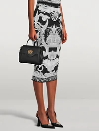 Crystal La Medusa Satin Slingback Pumps