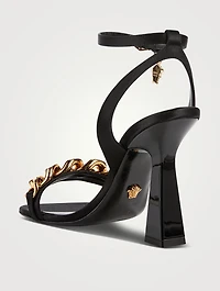 Medusa Chain High Heel Sandals With Crystals