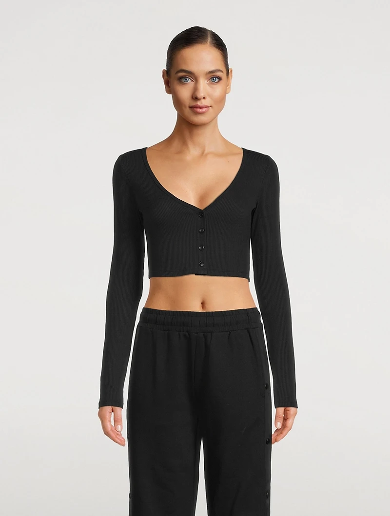 Whisper Ribbed Cropped Cardigan