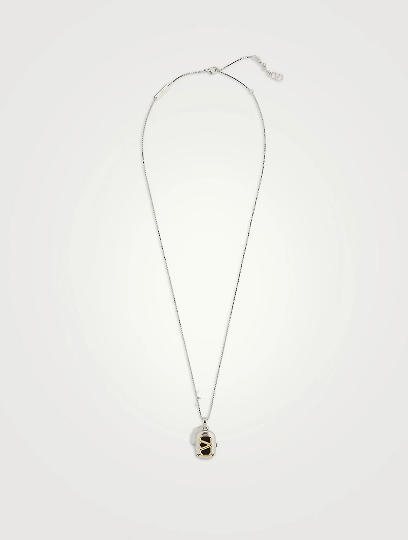 VLOGO Locket Pendant Necklace