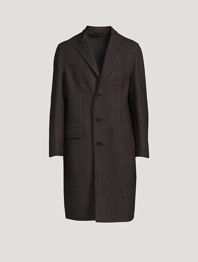 Solferino Virgin Wool Overcoat