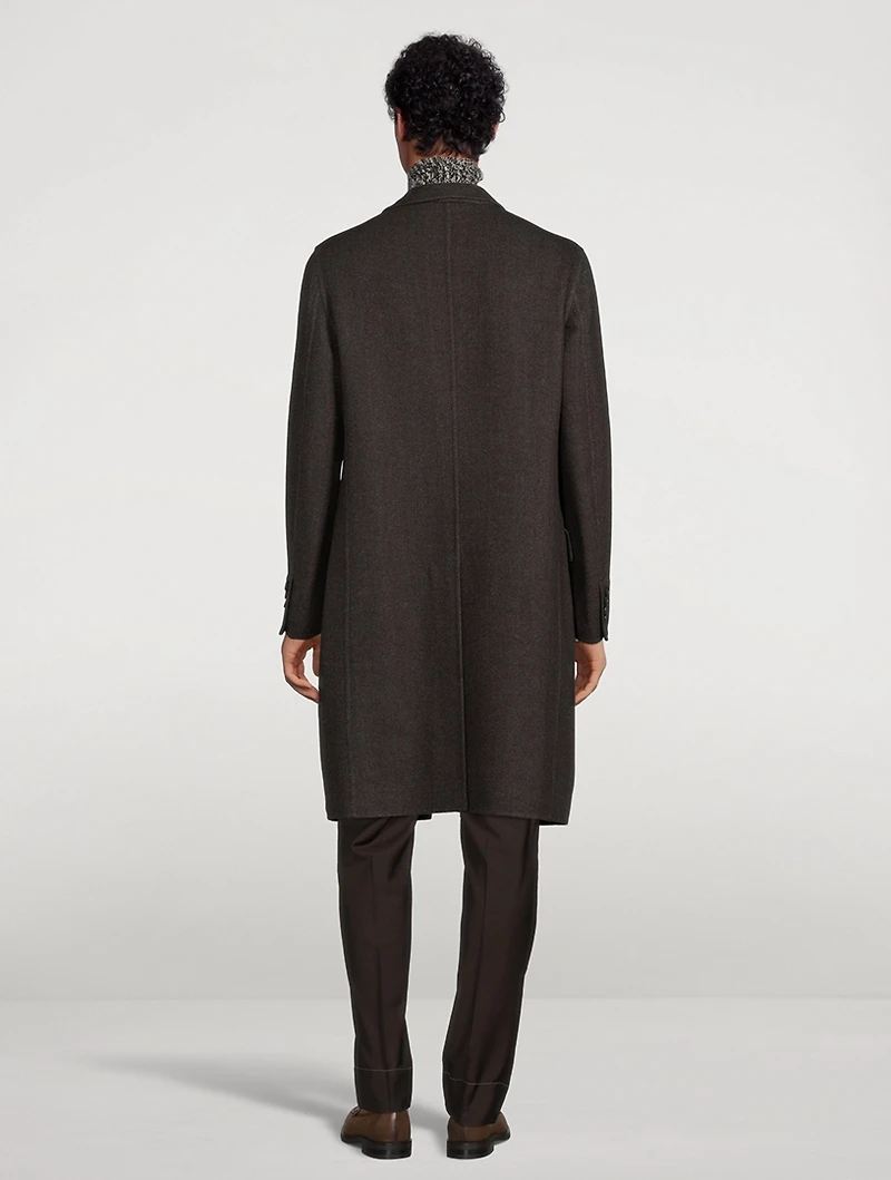 Solferino Virgin Wool Overcoat