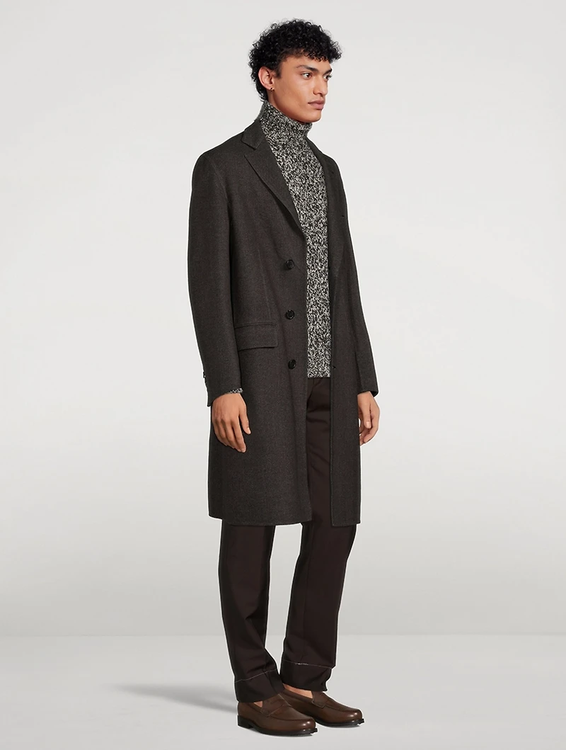 Solferino Virgin Wool Overcoat