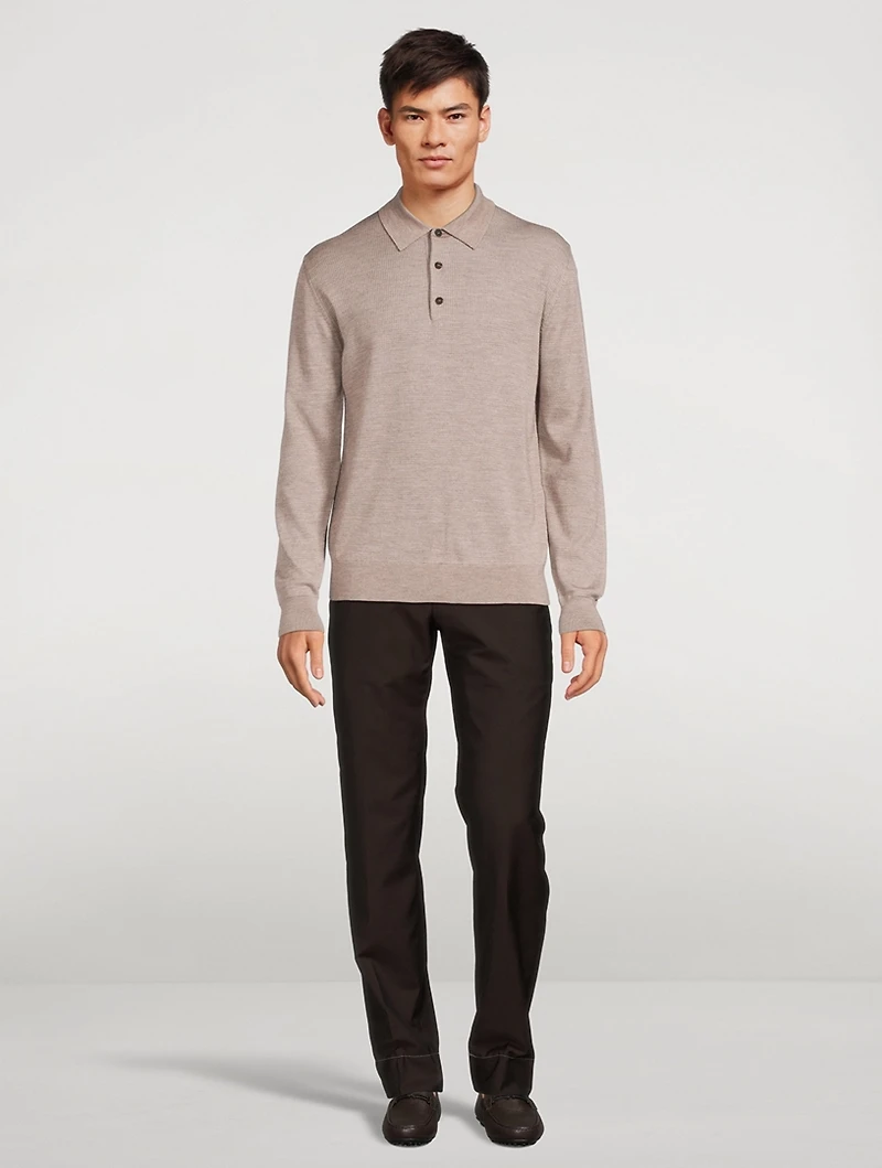 Cashmere Wool And Silk Polo Shirt