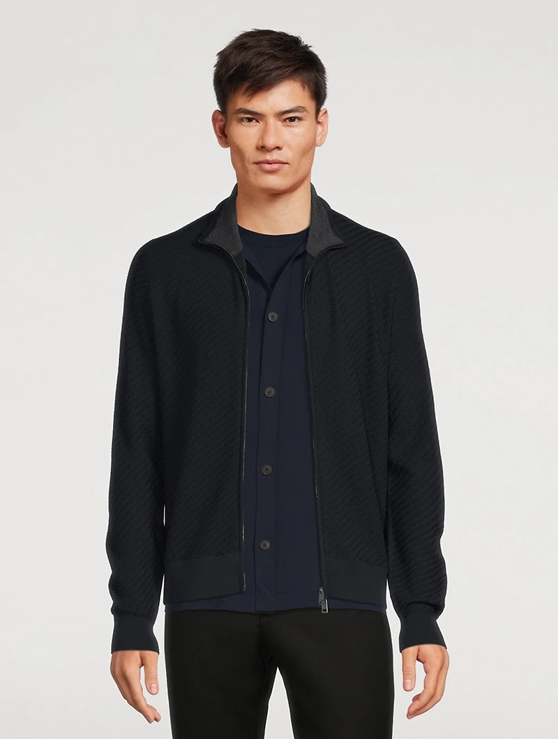 Wool And Cashmere Zip Sweater