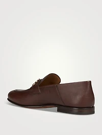 Leather Loafers With Gancini Ornament
