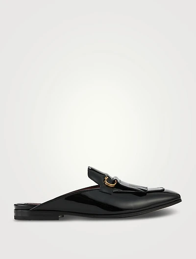 Gancini Patent Leather Mules