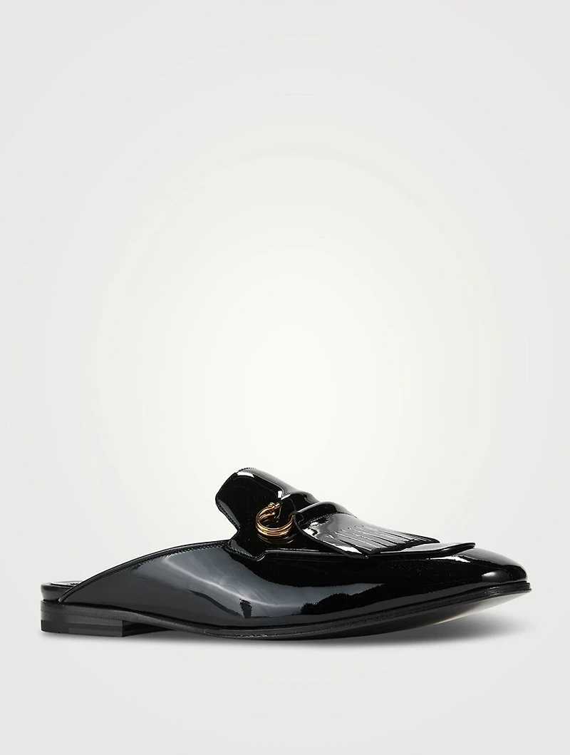 Gancini Patent Leather Mules