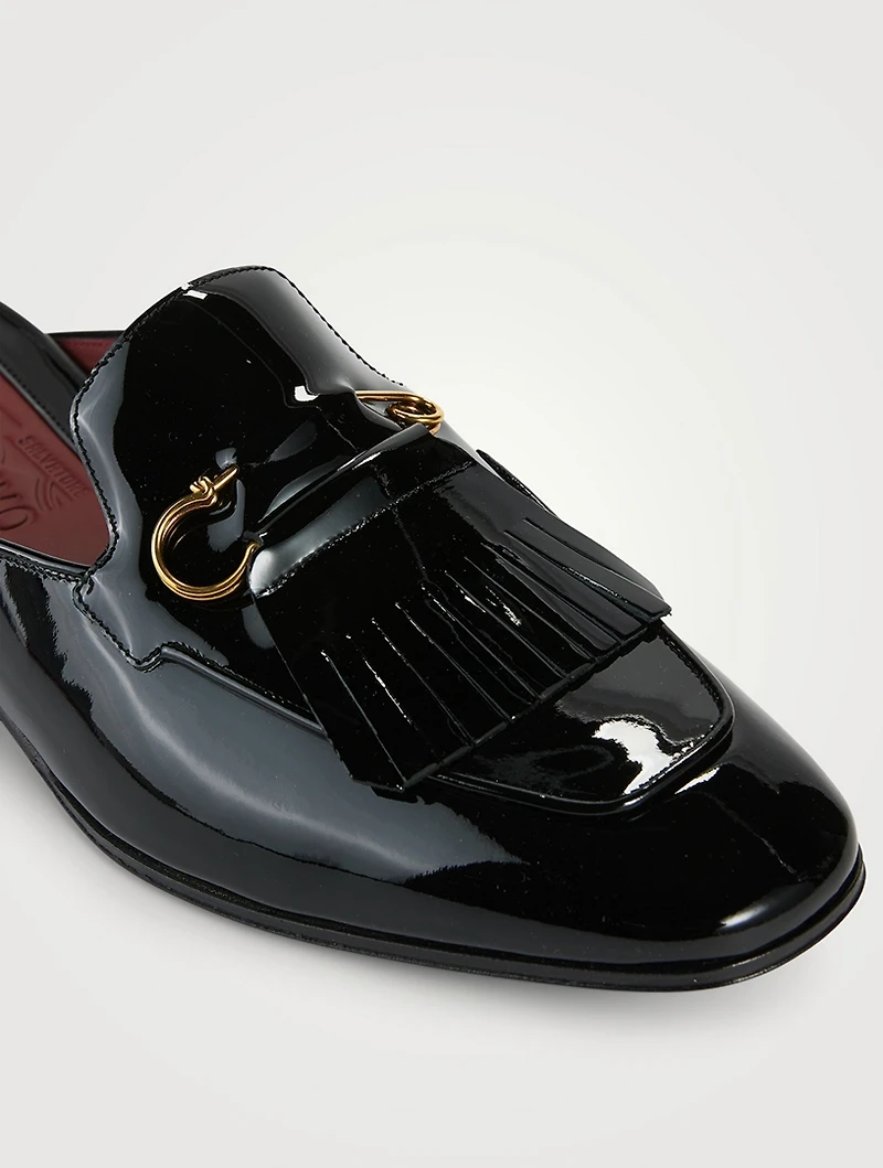 Gancini Patent Leather Mules