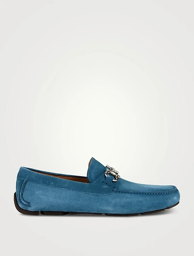 Gancini Suede Driver Shoes