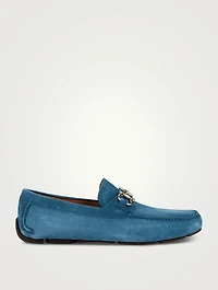 Gancini Suede Driver Shoes