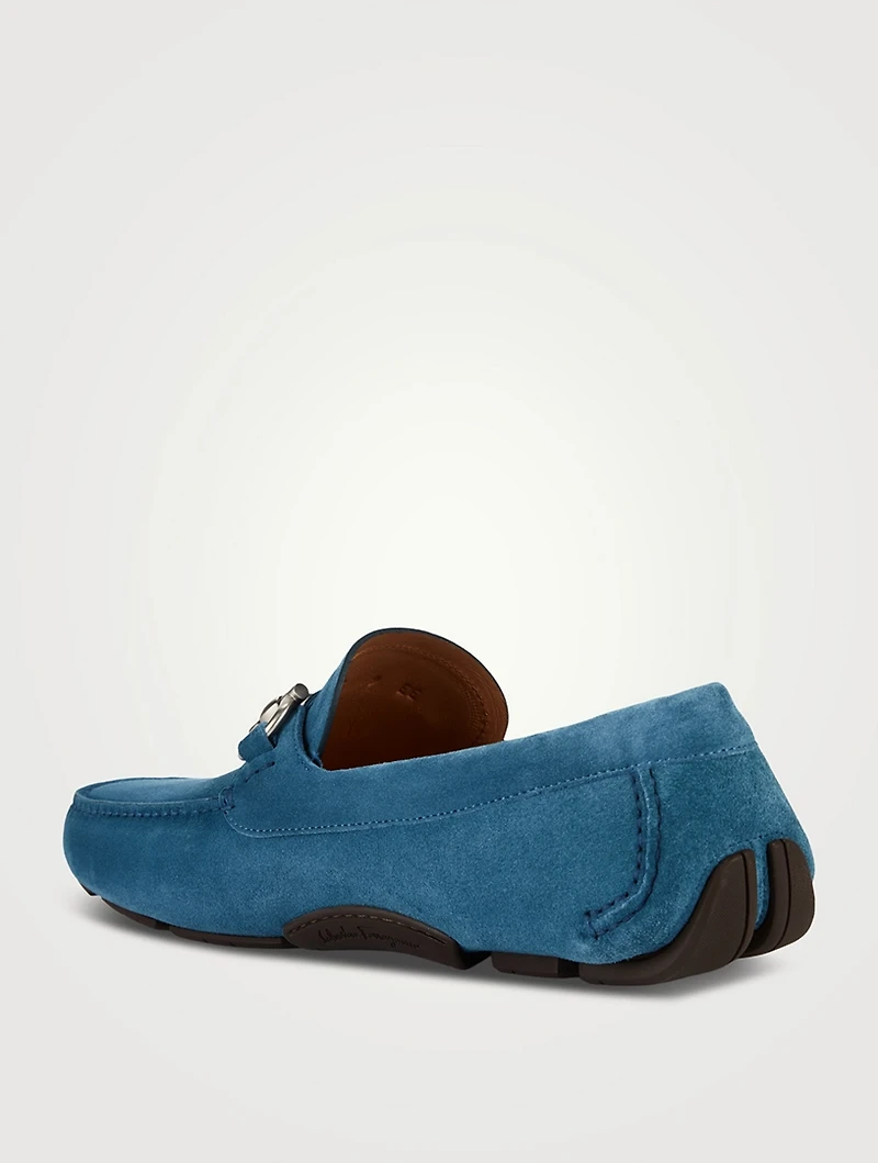 Gancini Suede Driver Shoes