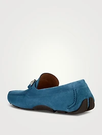 Gancini Suede Driver Shoes