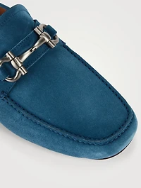 Gancini Suede Driver Shoes