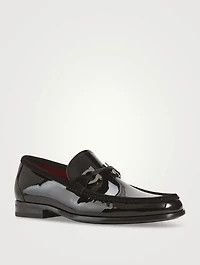 Patent Leather Loafers With Gancini Ornament