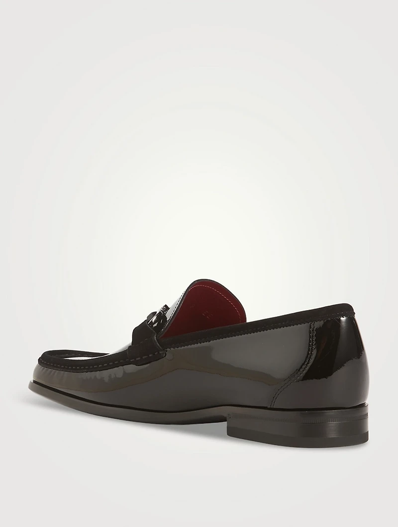 Patent Leather Loafers With Gancini Ornament