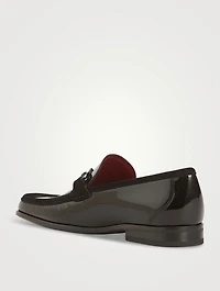 Patent Leather Loafers With Gancini Ornament