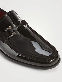 Patent Leather Loafers With Gancini Ornament