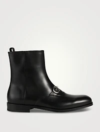 Gancini Leather Boots