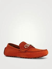 Gancini Suede Driver Shoes