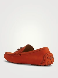 Gancini Suede Driver Shoes