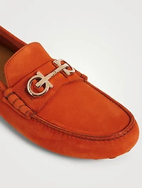 Gancini Suede Driver Shoes
