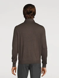 Wool Long-Sleeve Polo Shirt