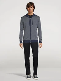 Merino Wool Long-Sleeve Sweater With Hood