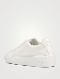 Greca Logo Leather Sneakers