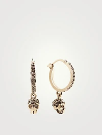 Skull Hoop Earrings Wth Crystals