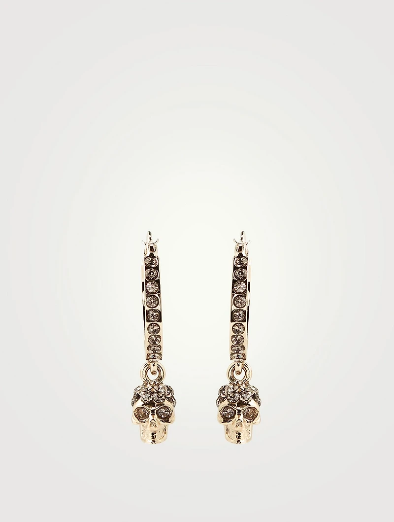 Skull Hoop Earrings Wth Crystals