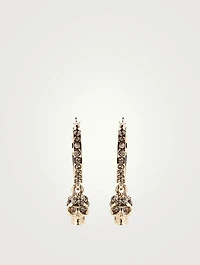 Skull Hoop Earrings Wth Crystals