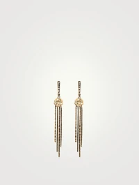 Seal Chain Drop Earrings With Crystals