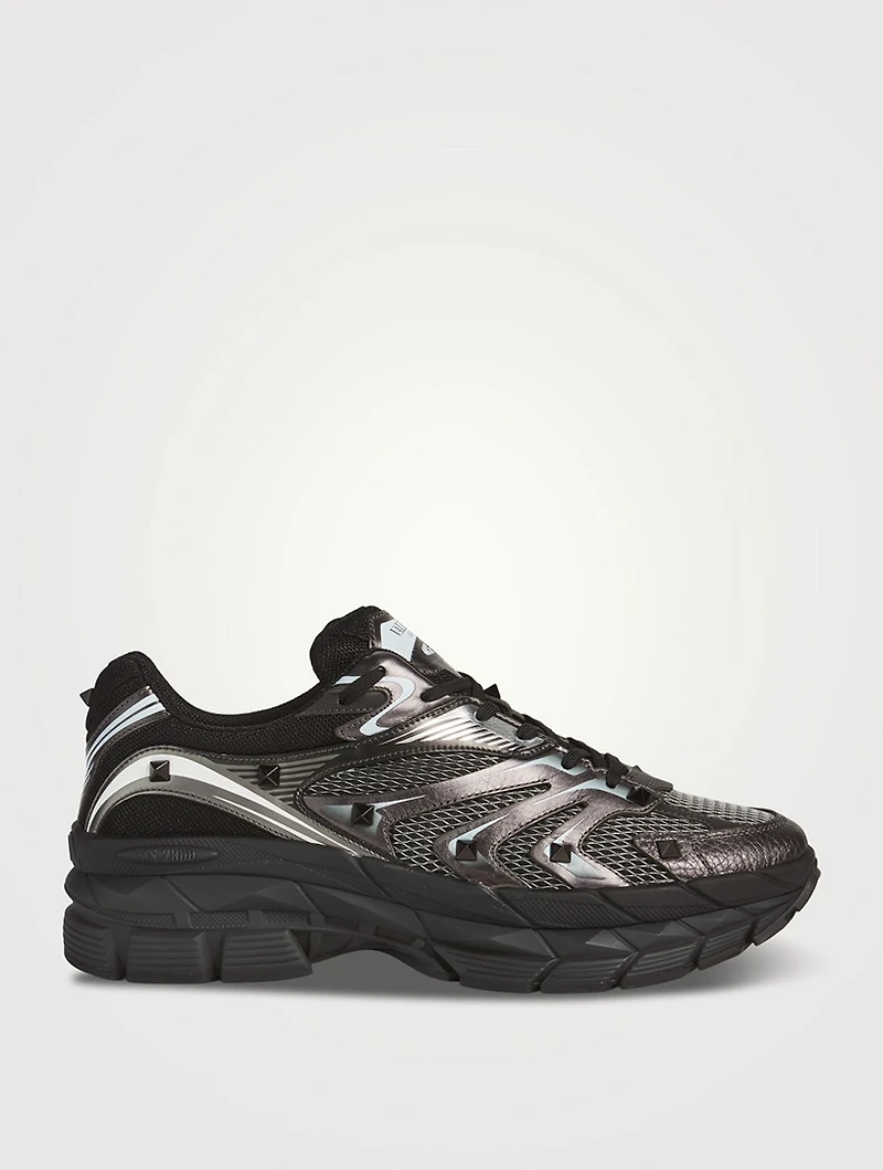 MS-2960 Leather Mixed Low-Top Sneakers